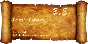 Boszi Egbert névjegykártya